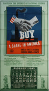 1943 - Affiche américaine de la Seconde Guerre mondiale - "Buy a Share in America" (Achetez une action aux États-Unis), John Atherton
