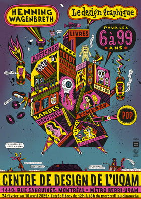 2022 Exhibition Poster, Henning Wagenbreth at UQAM (Montreal), Artist Signed (FRAMED)